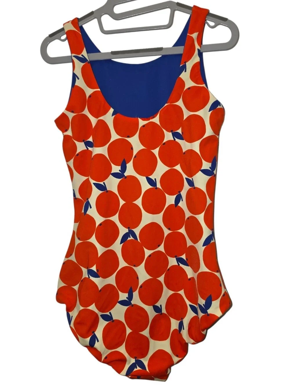 Hanna Andersson Oranges And Blue Reversible One-Piece Swimsuit - Size 8